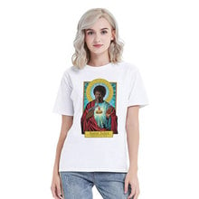 Camiseta de manga corta con estampado de Saint Jules para mujer, ropa Harajuku informal Vintage, moda para mujer 2024 - compra barato