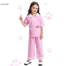 XS-L Pink Girls Halloween Costumes Kids Children Doctor Nurse Cosplay Carnival Role play Party dress, for halloween, for kids, for girls, fcfs xzm 2024 - buy cheap