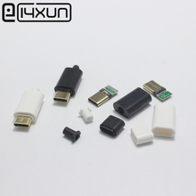 EClyxun 2 conjunto de Ouro-banhado a OTG USB 3.1 5 p Tipo C Plugue Macho Solda Tipo USB-C 4 em 1 Reparos DIY Cabo Conector do Carregador para o Telefone 2024 - compre barato