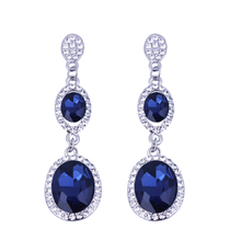 Classic Water Drop Austria Crystal Long Earrings For Women Vintage Round Stud Earring Punk Party Luxury Fine Jewelry Brincos 2024 - buy cheap