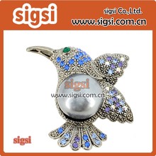 wholesale zinc alloy bird brooch crystal rhinestone animal brooch with beads 2024 - buy cheap