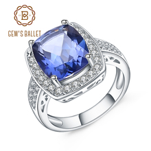 Joya de Ballet Natural Iolite azul gema de cuarzo mística anillo de Plata de Ley 925 de lujo anillos de cóctel para mujer joyería fina 2024 - compra barato