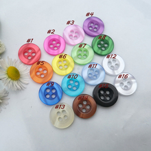 Suministros de costura, botones de resina para camisa, 11mm, mezcla de colores/1 color, 4 agujeros, accesorios decorativos, venta al por mayor, 350 Uds. 2024 - compra barato