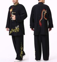 Traje personalizado de outono e inverno bordado dragon tai chi taiji, trajes de fantasia kung fu wushu, uniformes de artes marciais 2024 - compre barato