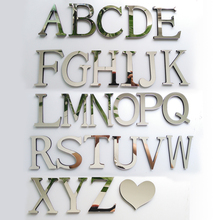 Индивидуальные персональные английские буквы 3D акриловые зеркальные настенные наклейки для детских комнат Декоративные Наклейки Adesivos De Parede 2024 - купить недорого