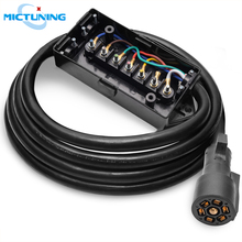 MICTUNING 8 Feet Heavy Duty 7-Way Plug Inline Trailer Cord with 7 Gang Junction Box High Quality for RV Food Vans Towed Vehicles 2024 - buy cheap