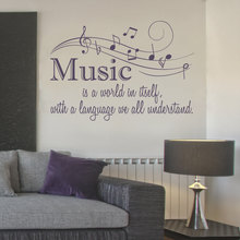 Music is a World Wall Sticker Quote for Kids Rooms Removable Vinyl Decal Art Mural Notes Bedroom Living Room Decoration D283 2024 - buy cheap