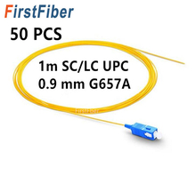 1m 50pcs SC/LC UPC fiber Pigtail Simplex  9/125 Single Mode Fiber Optic Pigtail G657A 0.9mm PVC Jacket 2024 - buy cheap