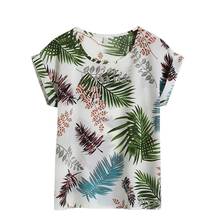 Женская блузка, модная рубашка с коротким рукавом, Женская Повседневная Свободная шифоновая блузка, женские шифоновые топы, большие размеры 2024 - купить недорого