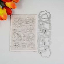 Little bear and duck Transparent clear stamp/coordinating die for DIY Scrapbooking/Card Making/Kids Fun Decoration Supplies 2024 - buy cheap