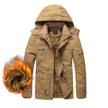 2019 jaqueta de inverno masculina de lã grossa, casaco militar do exército com capuz e bolso à prova de vento acolchoado de algodão 2024 - compre barato