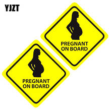 YJZT 3.8CM*3.8CM 2X PREGNANT ON BOARD BABY ON BOARD Warning Mark Car Styling Reflective Car Sticker C1- 7338 2024 - buy cheap