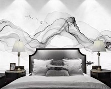 beibehang Wallpaper mural abstract ink line smoke artistic landscape TV background wall paper home decoration mural 3d wallpaper 2024 - buy cheap