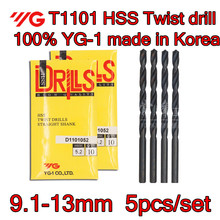 9.1-13.0mm 5 pçs/set 100% T1101 YG-1 made in Korea Alta qualidade HSS Torção broca Processamento: liga de aço, etc Frete grátis 2024 - compre barato