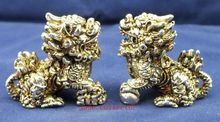 A Pair of Chinese Tibetan silver Guardian Lion kylin Statue 2024 - buy cheap