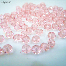 Isywaka Pink Color 3*4mm 145pcs Rondelle  Austria faceted Crystal Glass Beads Loose Spacer Round Beads for Jewelry Making 2024 - buy cheap