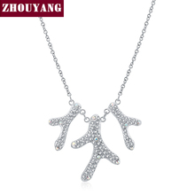 ZHOUYANG alta calidad ZYN194 rama collar Color plateado colgante de moda alhajas hechas con cristal de Austria 2024 - compra barato