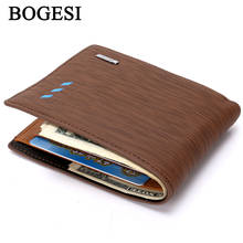 BOGESI Men Wallets Leather Wallet Fashion Male Purse Pocket Man Short Wallets Card Holder Mens Purse carteira masculina MWS083 2024 - buy cheap