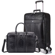 Women Retro Crocodile pattern luggage series 16/20/24 inch PU Handbag Rolling Luggage Spinner brand Travel Bag Trolley Suitcase 2024 - buy cheap