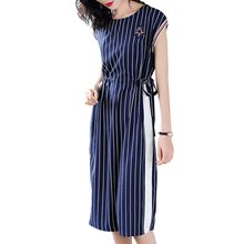 Summer Sleeveless Blue Striped Office Maxi Dress Women 2019 New Fashion Elegant Clothes For Ladies Dresses Vestidos Oodji HJ284 2024 - buy cheap