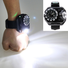 Multifunction Portable Tactical Rechargeable Wrist Outdoor Sports 5 mode 300LM LED Flashlight+Backlit pointer Watch+compass 2024 - buy cheap