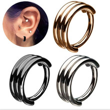 Punk Stainless Steel Rose Gold  Color Nose Rings Earrings Body Piercing  Ear Studs Women Men Nose Studs Body Jewelry 2024 - buy cheap