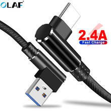 OLAF USB Type C Cable 90 Degree Fast Charging Data USB C Cable For Samsung S10 S9 S8 Xiaomi mi8 mi9 Huawei P20 P30 USB-C Charger 2024 - buy cheap