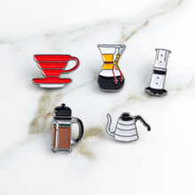 Classic Style Hand Punch Pot AeroPress Chemex Filter Bowl Coffee Enamel Pin Shirt Decoration Jewelry Gift for Coffee Lovers 2024 - buy cheap