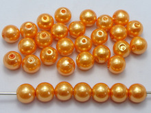 100 Pcs 10mm Plastic Faux Pearl Round Beads Orange Imitation Pearl 2024 - buy cheap