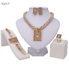 Fani 2019 fashion african jewelry set Brand Wedding Women Bridal Accessories jewelry set dubai Gold jewelry set Wholesale 2024 - buy cheap