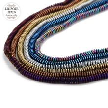 LINSOIR 270Pcs/Strand Round Shape Hematite Beads 4x4mm Natural Stone Spacer Beads For Diy Jewelry Making Bracelet Necklace 2024 - купить недорого