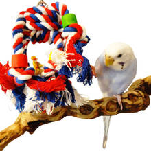 Красочные попугай жердочка для птицы жевательная игрушка висячая стоячая клетка для птиц Попугай Cockatiel Budgie подарок аксессуары для обучения домашних животных 2024 - купить недорого