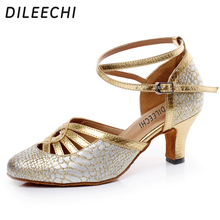 DILEECHI Gold Latin dance shoes female adult summer square dance isointernational sandals soft outsole 2024 - buy cheap