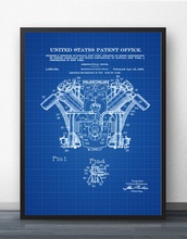 Curtiss Airplane Engine Patent 1920 Airplane Blueprint Wall Art Paint Decor Canvas Prints Canvas Poster Oil Paintings No Frame 2024 - buy cheap