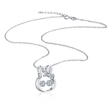 Clever jump heart pendant Necklace Girl 100% 925 Silver Fashion lovely Rabbit Chocker Shining  Zircon Charm Woman Silver Jewelry 2024 - buy cheap