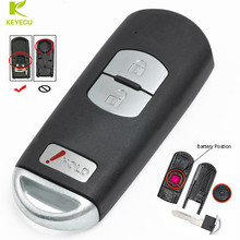 Reemplazo keyecu funda inteligente para llave de mando a distancia Fob 2 botones + rojo espera para Mazda 3 CX-3 CX-5 2014-2018 encaja SKE13D-01 2024 - compra barato