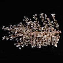 Gold Crystal Beads Hair Combs Headpiece Tiaras de Noiva Bride Hair Comb Head Jewelry Wedding Hair Accessories for Women VL 2024 - buy cheap