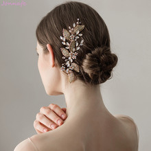 Женский головной убор Jonnafe, свадебный гребень для волос с опалом и кристаллами 2024 - купить недорого