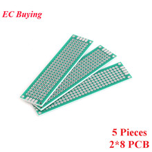 5pcs 2x8cm Double Side Prototype PCB Universal Printed Circuit Board DIY For Arduino 2.54mm Glass Fiber 2*8cm 20x80mm 20*80mm 2024 - buy cheap