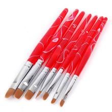 Juego de pinceles de Gel UV para decoración de uñas, Kit de pluma punteada para esculpir puntas para salón de manicura, herramientas DIY, 7 unids/set 2024 - compra barato