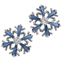 Snowflake Stud Earrings CZ Cubic Zirconia Blue White Pink Purple Christmas Holidays Decorations Gifts for Women Jewelry WE03 2024 - buy cheap