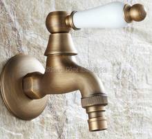 Ceramic Handle Mop Pool Faucet / Laundry Sink Cold Water Tap and Washing Machine Faucet /Garden Water Taps Antique Brass Finish 2024 - buy cheap