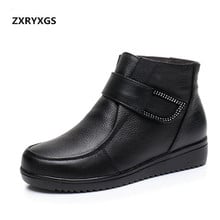 ZXRYXGS Brand Boots Comfort Warm Wool Boots Women Shoes Snow Boots 2022 New Winter Cowhide Non-slip Women Ankle Boots Large Size 2024 - buy cheap