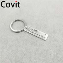 Hot sale keychain drive safe i need you here with me safe driving car pendant DIY key ring 2024 - buy cheap