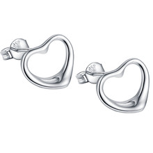 Brincos de coração de amor lindos frete grátis joias banhadas a prata para mulheres/wefphqfn ughllukl 2024 - compre barato