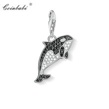 Colgante de ballena Orca 2018, joyería de moda, regalo de Plata de Ley 925 auténtica para mujeres y niñas, pulsera ajustada 2024 - compra barato