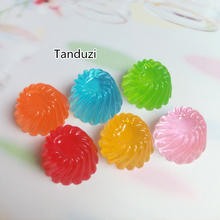 Tanduzi 20pcs Mixed Color Flatback Resin Cabochons Simulation Food Jelly Candy DIY Dollhouse Miniature Decoration Resin Crafts 2024 - buy cheap