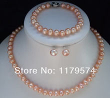 7-8mm Pink Akoya Pearl Necklace Bracelet Earring Setsxu115 2024 - buy cheap