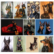 5D diamond painting cross stitch,Doberman Pinscher,DIY diamond embroidery full square 3D diamond mosaic rhinestone new C577 2024 - buy cheap