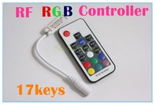 Controle remoto wireless com led rgb, controlador mini rf sem fio com 4 pinos de dc para fita led rgb, 5v-24v 12a 17 v, 1 unidade 2024 - compre barato